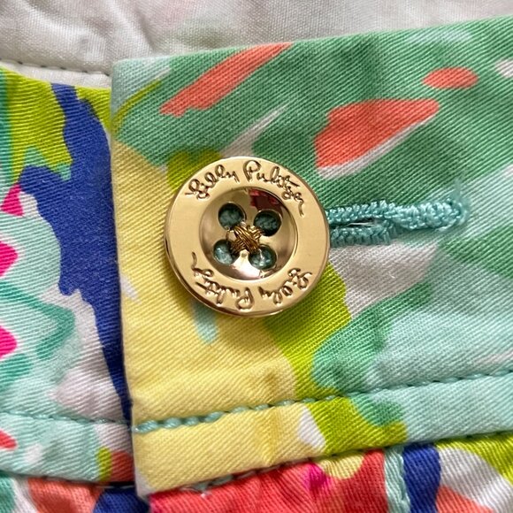 Lilly Pulitzer Callahan Shorts Womens 00 Vibrant Tropical Cotton Stretch Preppy - Picture 10 of 14